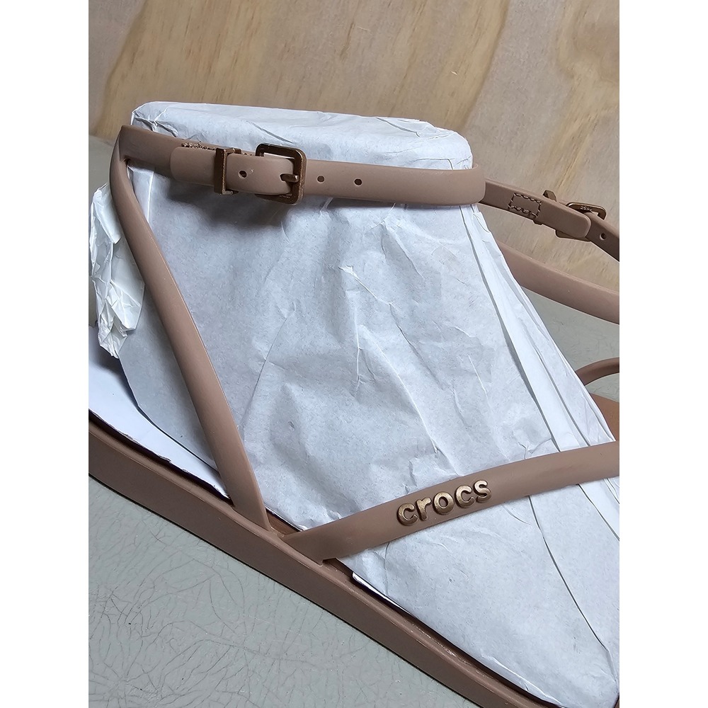 CROCS Miami Ankle Strap Sandal in color Milk Chocolate. - Picture 9 of 12